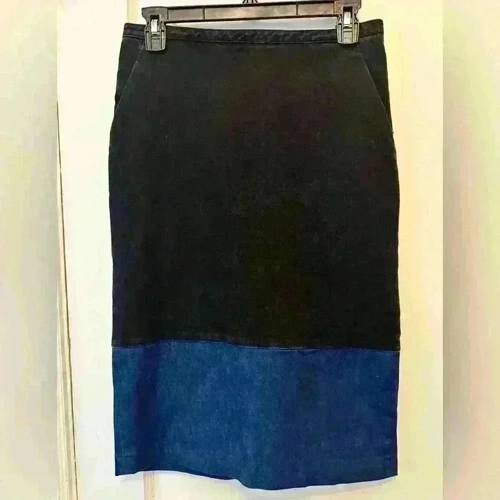 & Other Stories Black and Blue Pencil Skirt